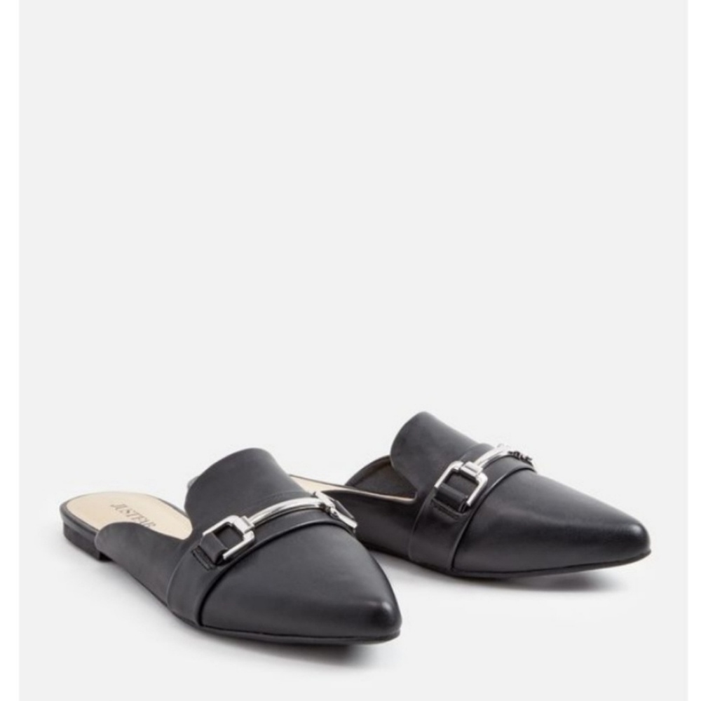 NWOT Just Fab Faux Leather Hailey Mules